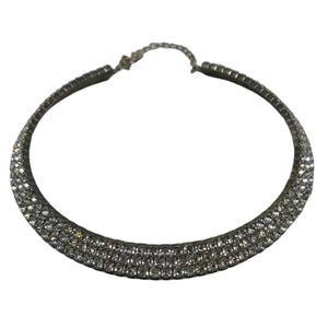 𝅺Vintage ring collar/choker rhinestone dazzling glam necklace